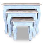 Ensemble de tables gigognes 3 pcs bois d'acajou massif – Image 2