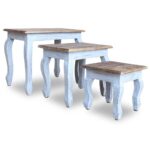 Ensemble de tables gigognes 3 pcs bois d'acajou massif – Image 3