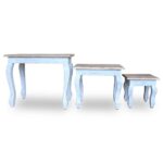 Ensemble de tables gigognes 3 pcs bois d'acajou massif – Image 4