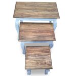 Ensemble de tables gigognes 3 pcs bois d'acajou massif – Image 5