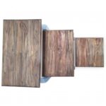 Ensemble de tables gigognes 3 pcs bois d'acajou massif – Image 6