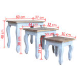 Ensemble de tables gigognes 3 pcs bois d'acajou massif – Image 8