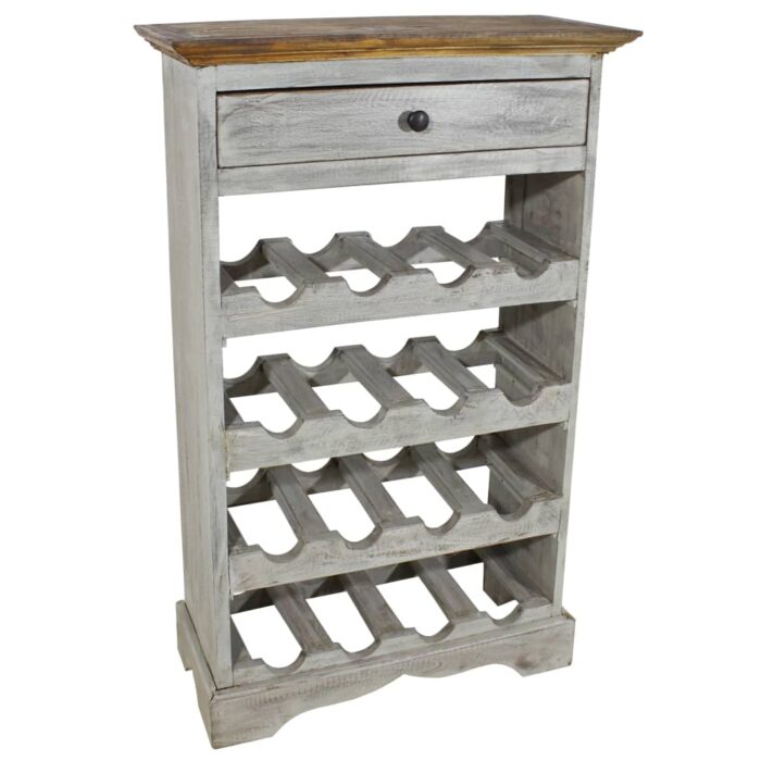 Casier à bouteilles bois d'acajou massif 55x23x85 cm – Image 1