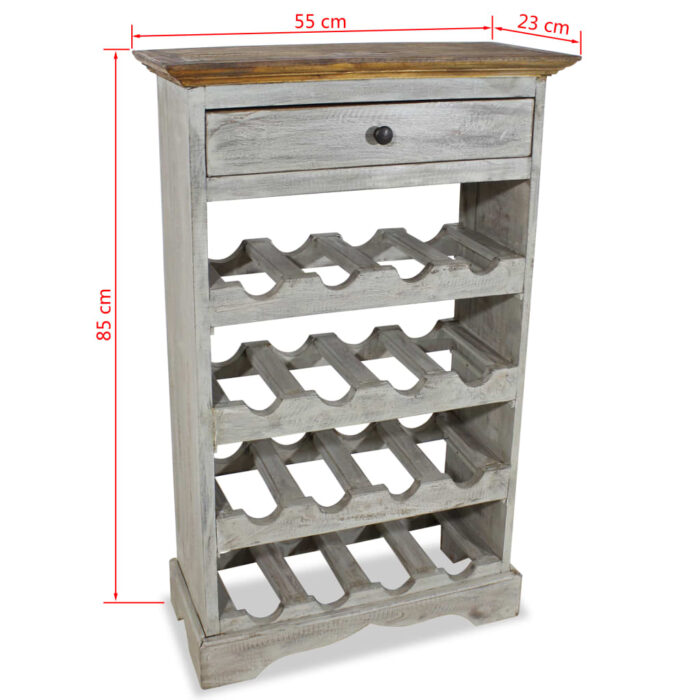 Casier à bouteilles bois d'acajou massif 55x23x85 cm – Image 3