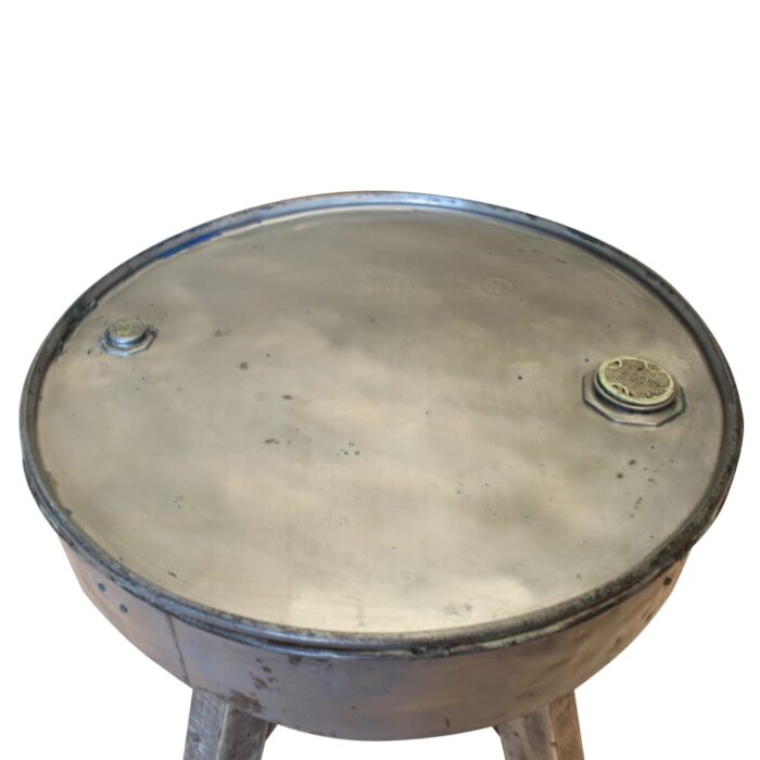 Table basse bois de récupération mélangé 60x45 cm argenté – Image 2