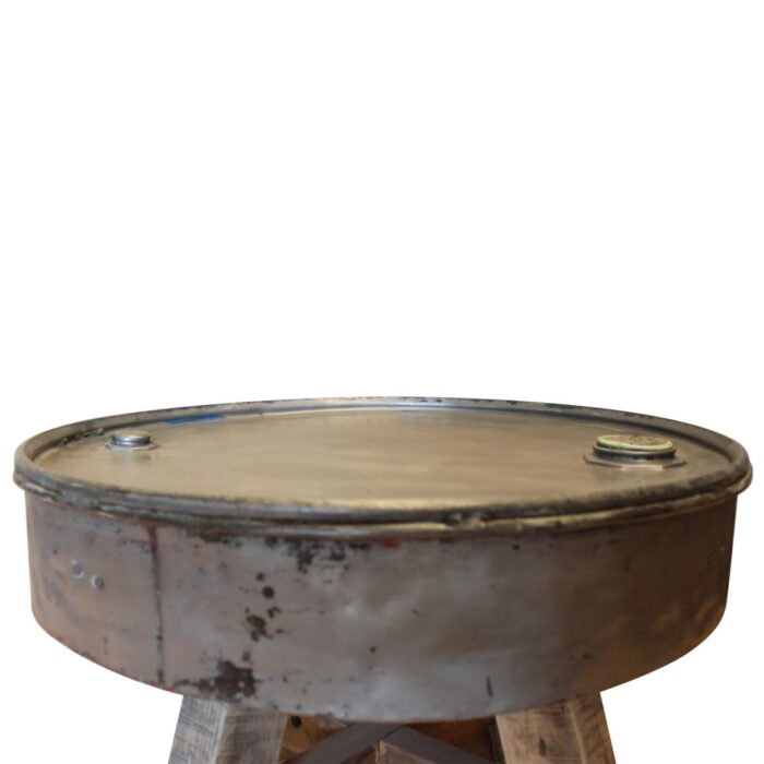 Table basse bois de récupération mélangé 60x45 cm argenté – Image 3