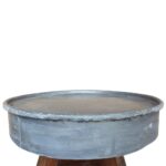Table basse bois de récupération mélangé 60x45 cm argenté – Image 4