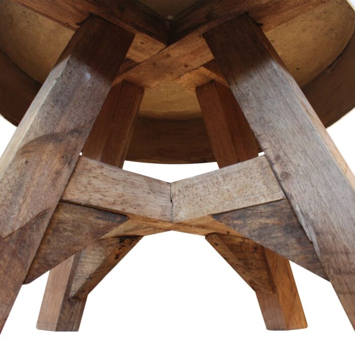 Table basse bois de récupération mélangé 60x45 cm argenté – Image 5