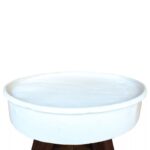 Table basse Bois de récupération massif 60x45 cm Blanc – Image 3