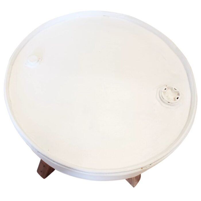 Table basse Bois de récupération massif 60x45 cm Blanc – Image 4