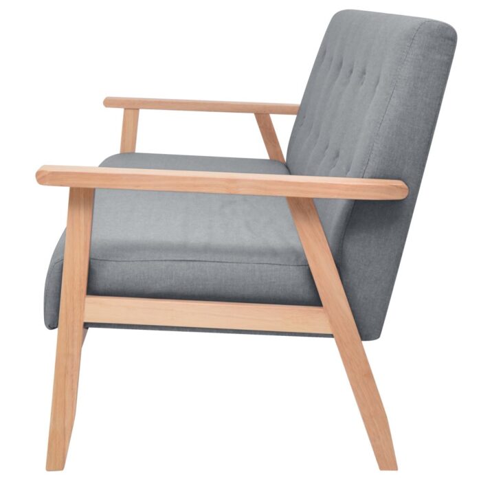 Canapé à 3 places Tissu Gris clair – Image 3