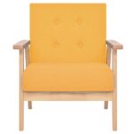 Fauteuil jaune tissu – Image 2