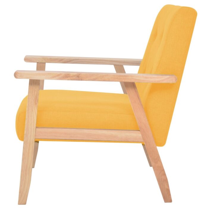 Fauteuil jaune tissu – Image 3