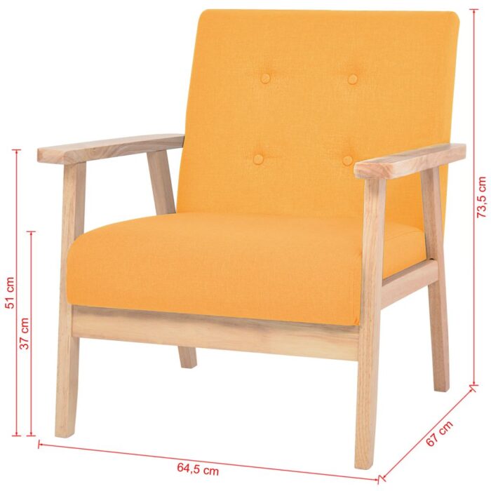Fauteuil jaune tissu – Image 6