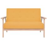 Canapé à 2 places Tissu Jaune – Image 2