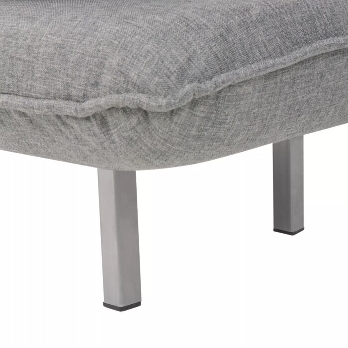 Fauteuil pivotant et canapé-lit Gris clair Tissu – Image 10