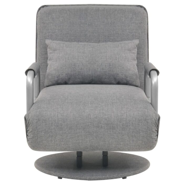 Fauteuil pivotant et canapé-lit Gris clair Tissu – Image 2