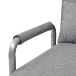 Fauteuil pivotant et canapé-lit Gris clair Tissu – Image 6
