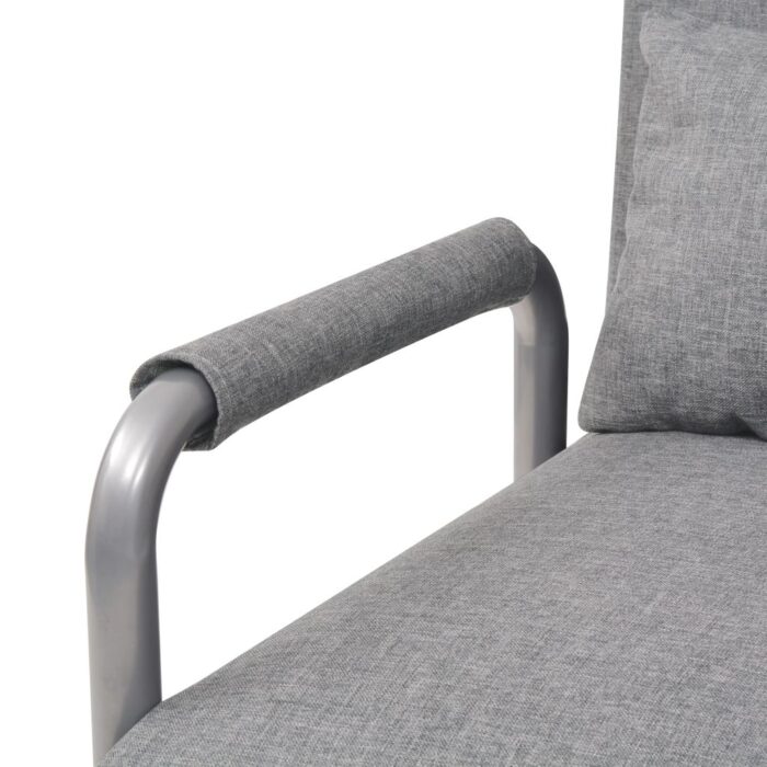 Fauteuil pivotant et canapé-lit Gris clair Tissu – Image 6