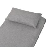 Fauteuil pivotant et canapé-lit Gris clair Tissu – Image 8