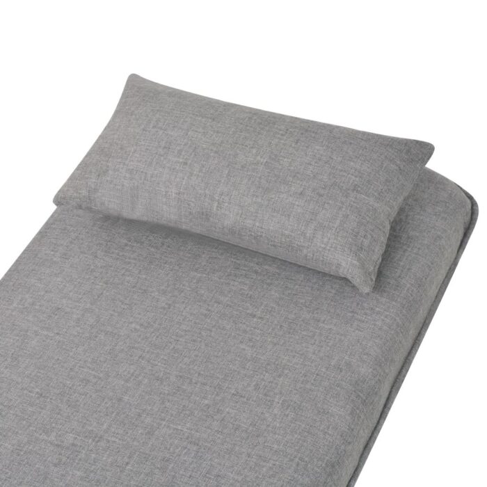 Fauteuil pivotant et canapé-lit Gris clair Tissu – Image 8