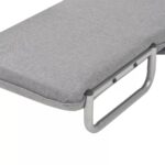 Fauteuil pivotant et canapé-lit Gris clair Tissu – Image 9