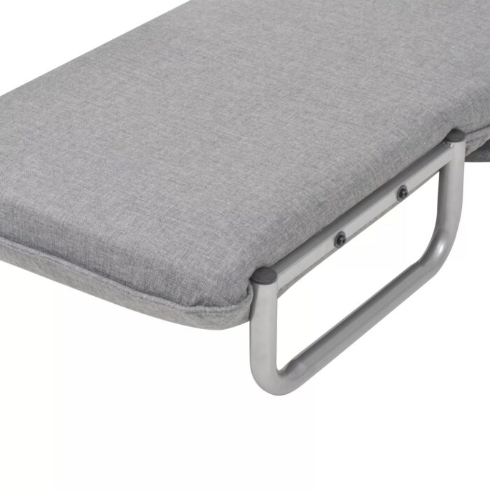 Fauteuil pivotant et canapé-lit Gris clair Tissu – Image 9