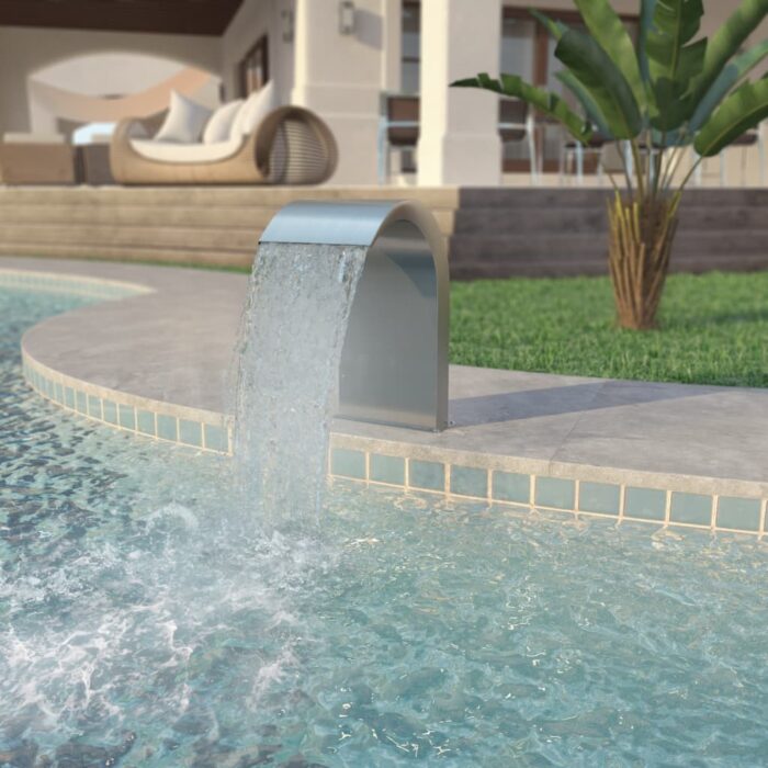 Fontaine d'étang Acier inoxydable 45 x 30 x 65 cm Argenté – Image 1