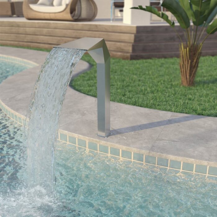 Fontaine d'étang Acier inoxydable 50 x 30 x 90 cm Argenté – Image 1