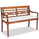 Banc Batavia avec coussins 120 cm Teck