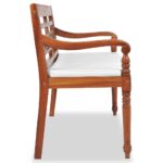 Banc Batavia avec coussins 120 cm Teck – Image 2