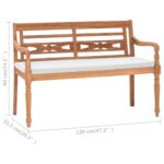 Banc Batavia avec coussins 120 cm Teck – Image 5