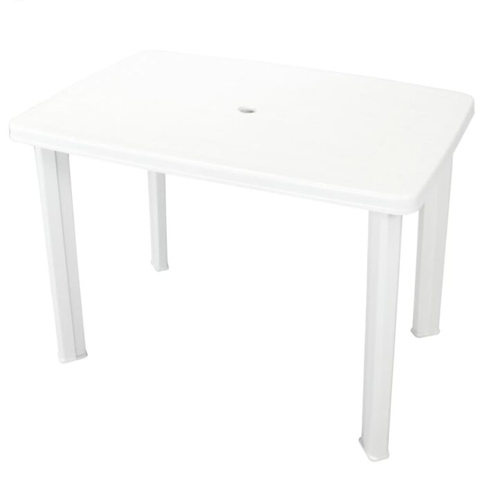 Table de jardin Blanc 101 x 68 x 72 cm Plastique – Image 1