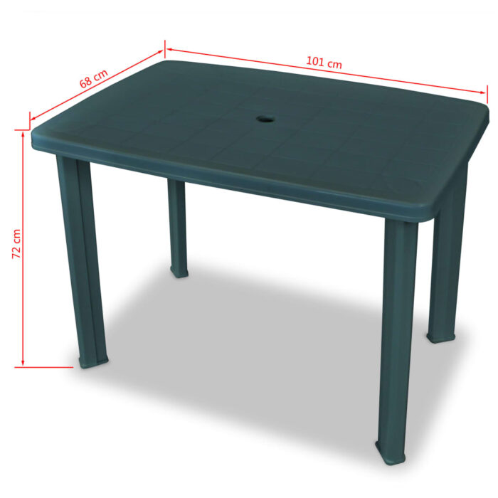Table de jardin Vert 101 x 68 x 72 cm Plastique – Image 4