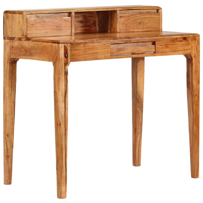Bureau avec tiroirs Bois massif 88 x 50 x 90 cm – Image 10