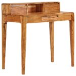Bureau avec tiroirs Bois massif 88 x 50 x 90 cm – Image 12