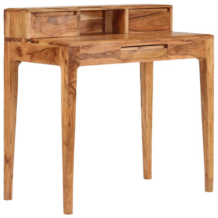 Bureau avec tiroirs Bois massif 88 x 50 x 90 cm – Image 9