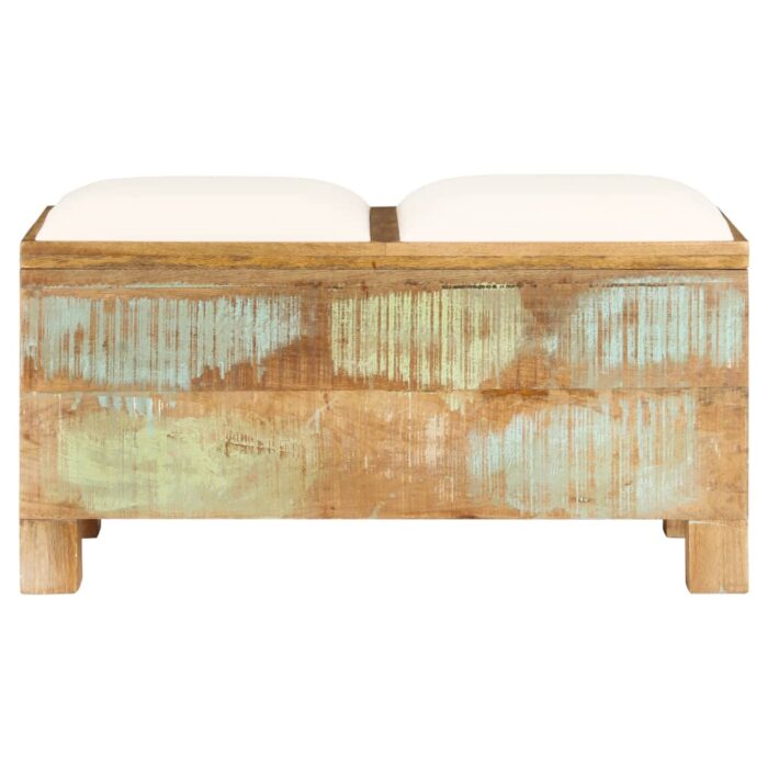 Banc de rangement Bois massif recyclé 80 x 40 x 40 cm – Image 3