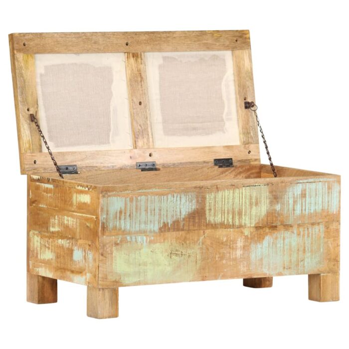 Banc de rangement Bois massif recyclé 80 x 40 x 40 cm – Image 4