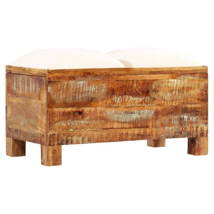 Banc de rangement Bois massif recyclé 80 x 40 x 40 cm – Image 9