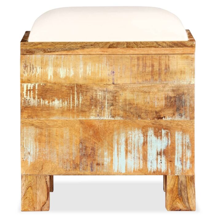 Banc de rangement Bois massif recyclé 40 x 40 x 45 cm – Image 2