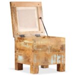 Banc de rangement Bois massif recyclé 40 x 40 x 45 cm – Image 4