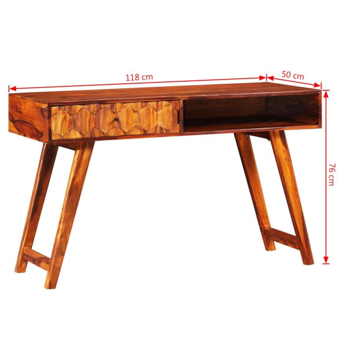Table d'écriture Bois massif de Sesham 118 x 50 x 76 cm – Image 10