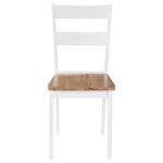 Chaises à manger lot de 4 blanc bois d'hévéa massif – Image 2