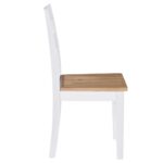 Chaises à manger lot de 4 blanc bois d'hévéa massif – Image 3