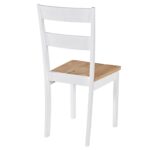 Chaises à manger lot de 4 blanc bois d'hévéa massif – Image 4