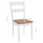 Chaises à manger lot de 4 blanc bois d'hévéa massif – Image 5