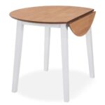 Table à manger ronde à abattant MDF blanc – Image 2
