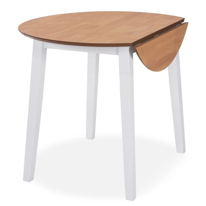 Table à manger ronde à abattant MDF blanc – Image 2