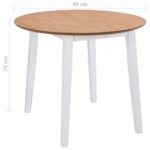 Table à manger ronde à abattant MDF blanc – Image 7